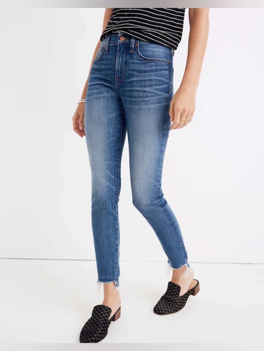 Madewell 9" High Rise Skinny Crop Jeans Raw Hem Size 29 Magic Pockets